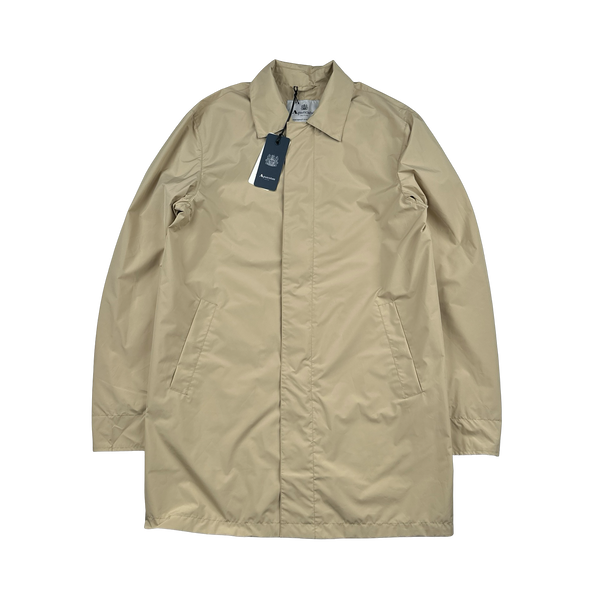Aquascutum Checked Collar Nylon Long Jacket - Small