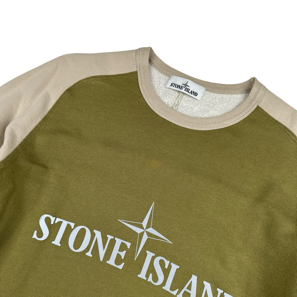 Stone Island 2015 Reflective Spellout Navy/Purple Cotton Crewneck - Medium