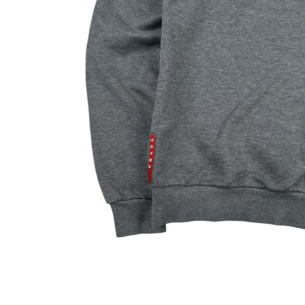 Prada Grey Cotton Crewneck Jumper - Small