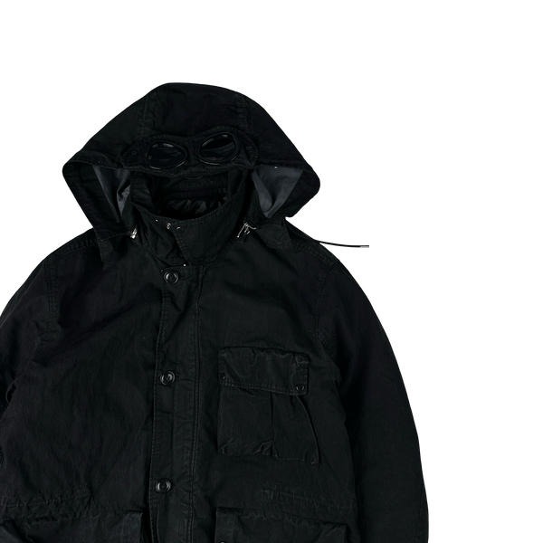 CP Company 50 Fili Down Filled Black Goggle Jacket - Medium