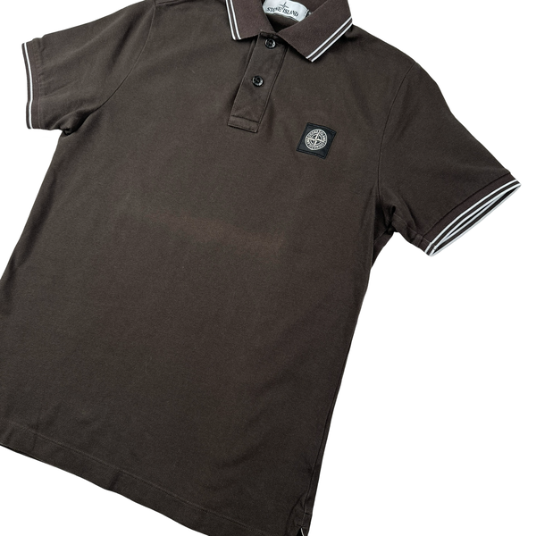 Stone Island Brown Short Sleeve Polo Shirt - Small