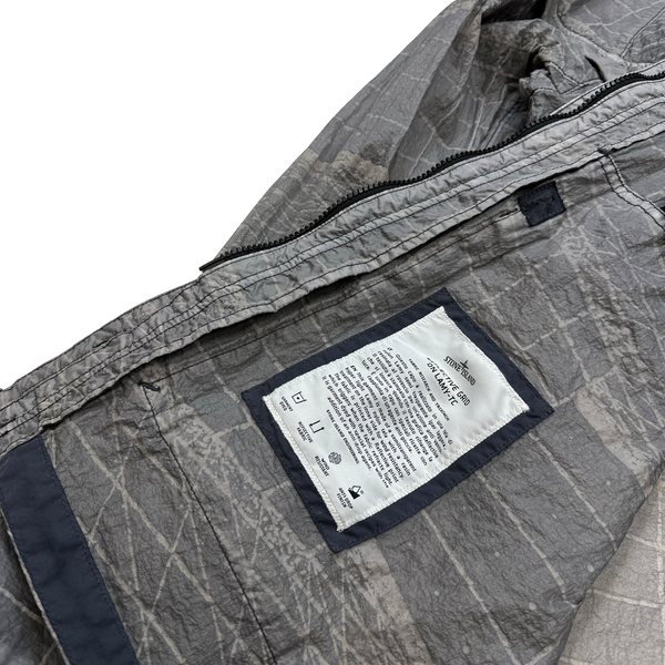 Stone Island Grey Reflective Grid Lamy TC Jacket - Large