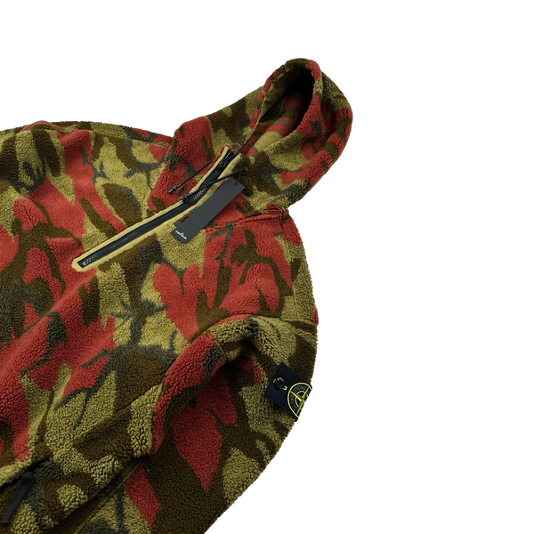 Stone Island 2022 Heritage Camo Teddy Fleece Pullover Hoodie  - XXL