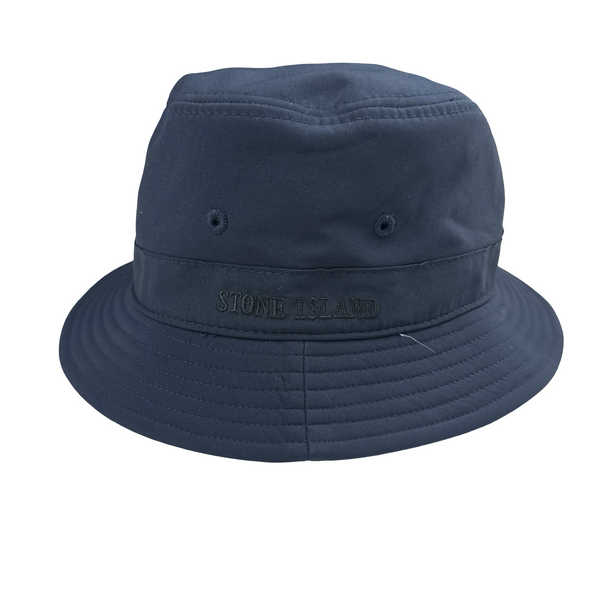 Stone Island Navy Spellout Soft Shell Bucket Hat