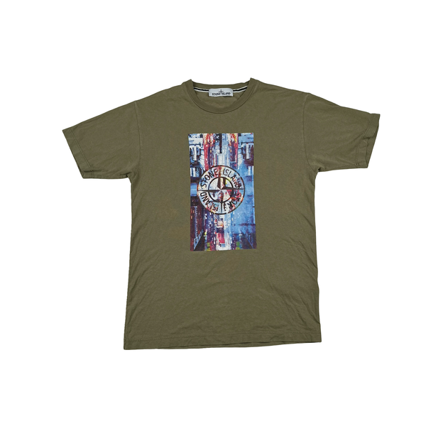 Stone Island 2017 Khaki Graphic T Shirt - Small
