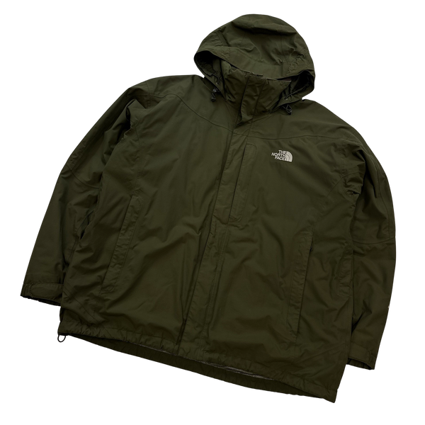 North Face Khaki Dual Layer 3 in 1 HyVent Rain Jacket - XL