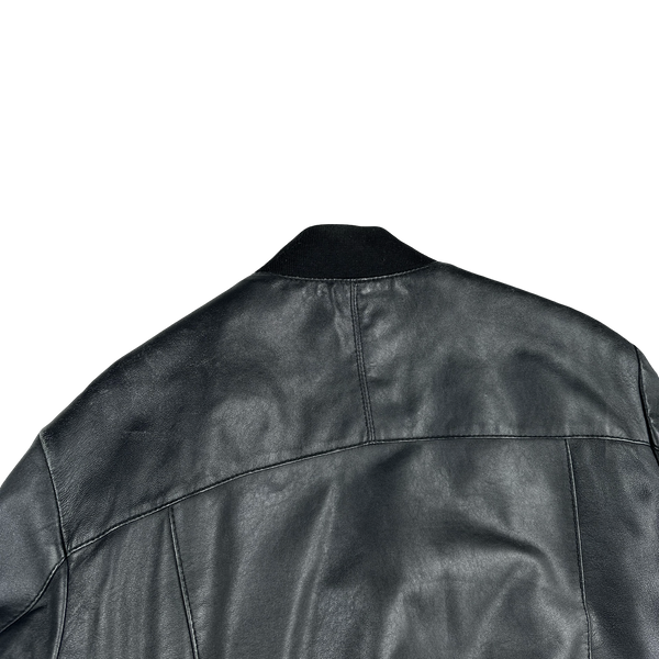 Armani Jeans 2000's Zip Up Leather Jacket - Medium