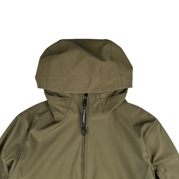 CP Company Khaki Fleece Lined Soft Shell Lens Jacket - Small