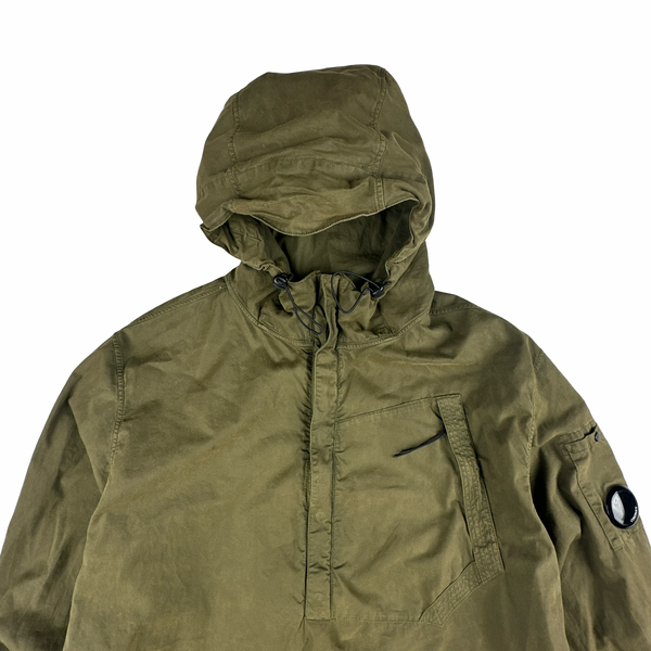 CP Company Khaki Green Quarter Zip Smock Jacket - Large