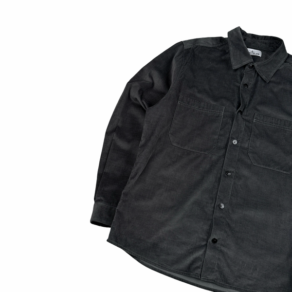 Stone Island 2025 Grey Corduroy Cotton Overshirt - XL