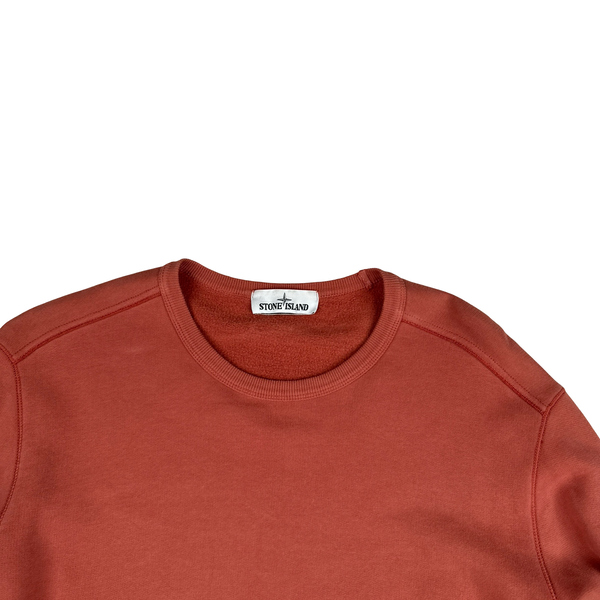 Stone Island 2019 Orange Cotton Crewneck - Large