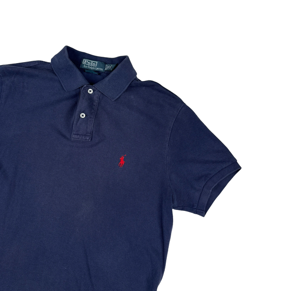 Ralph Lauren Navy Light Cotton Polo Shirt - Medium