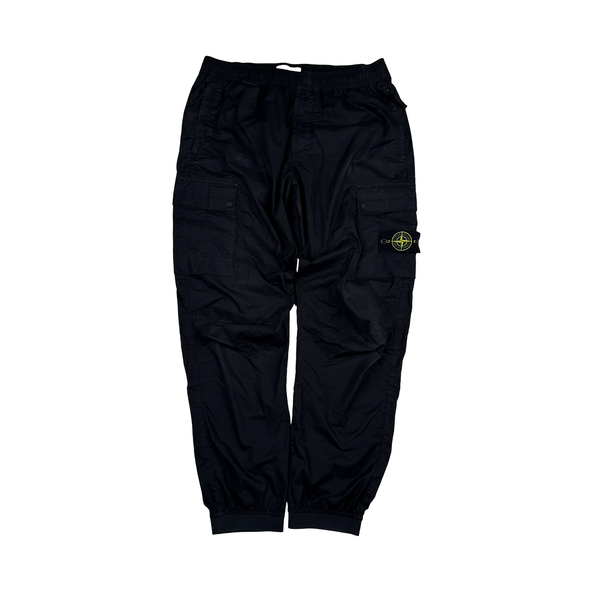 Stone Island 2023 Black RE Cotton Cargo Trousers - 34"