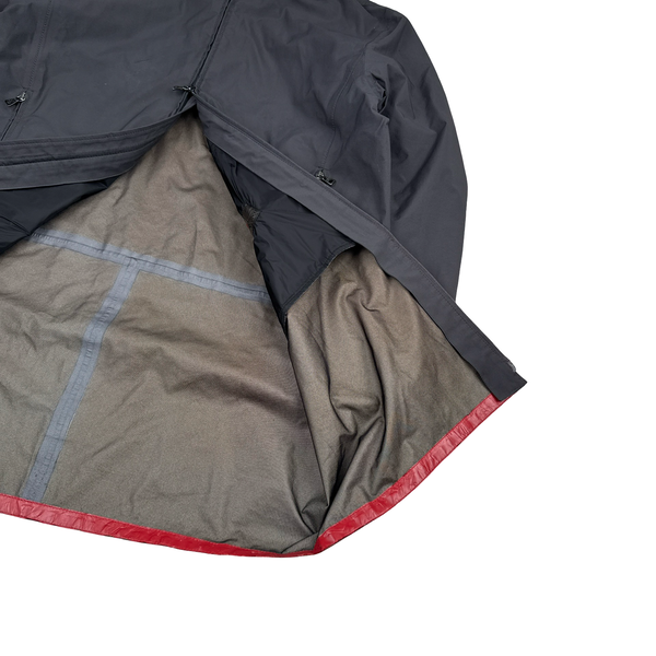 Prada Grey Nylon Red Tab Long Goretex Jacket - XXL