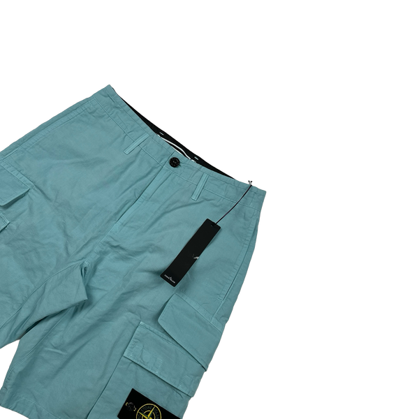 Stone Island 2022 Baby Blue Loose Fit Cargo Shorts - 29"