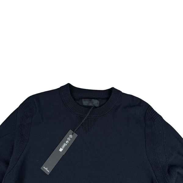 Stone Island 2025 Navy Ghost Knitted Cashmere Jumper - Large