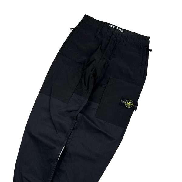 Stone Island 2020 Mussola Panel Black Cargo Trousers - 30"