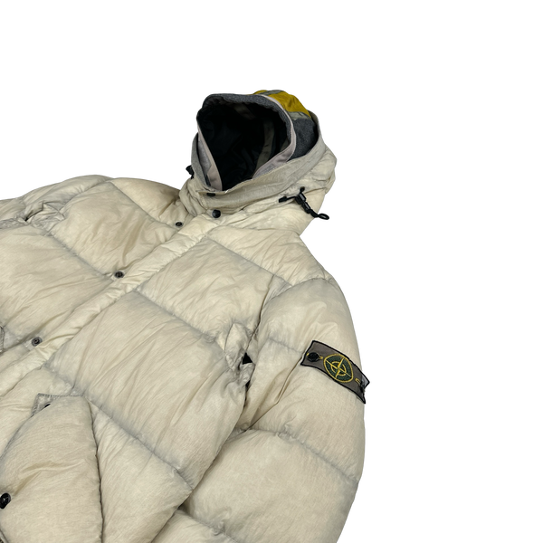 Stone Island 2009 Opaque Nylon Tela Down Dual Hood Jacket - Medium