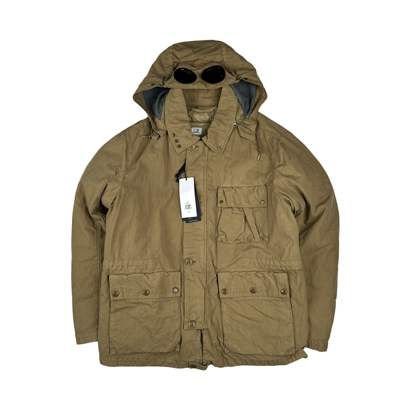 CP Company 50 Fili Down Filled Brown Goggle Jacket - XL