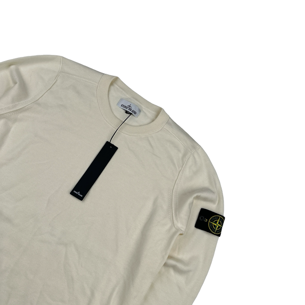 Stone Island 2022 Cream Soft Knit Jumper - Large