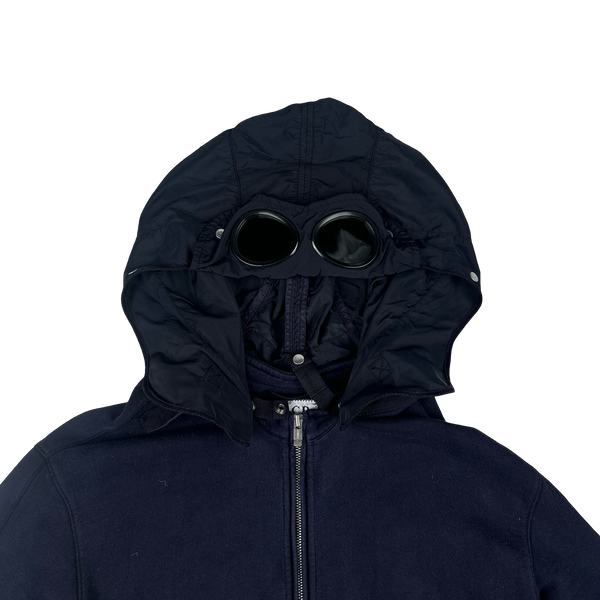 CP Company Vintage Navy Nylon Hood Goggle Hoodie - XXL