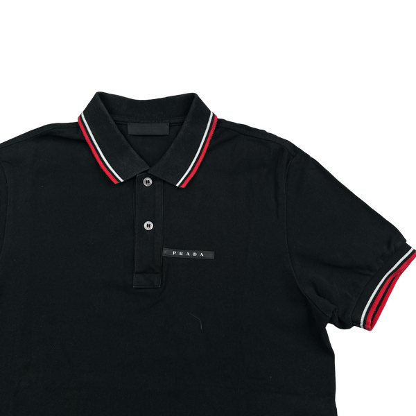 Prada Black Cotton Polo - Small