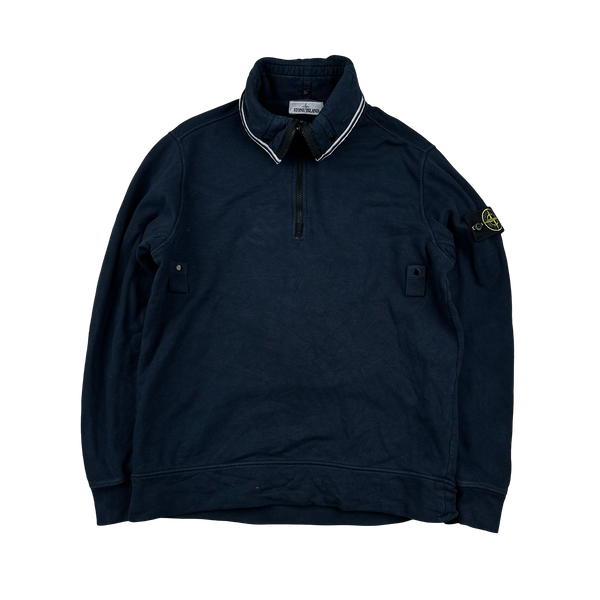 Stone Island 2021 Navy High Neck Collared Jumper - Medium