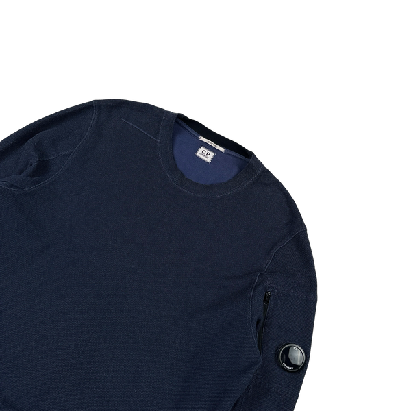 CP Company 3D Tacting Navy Crewneck Jumper - Large