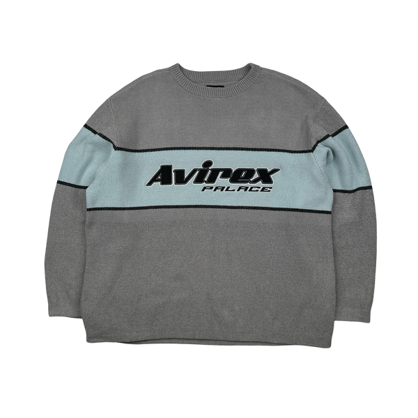 Avirex X Palace Knit Spellout Crewneck Jumper - Large