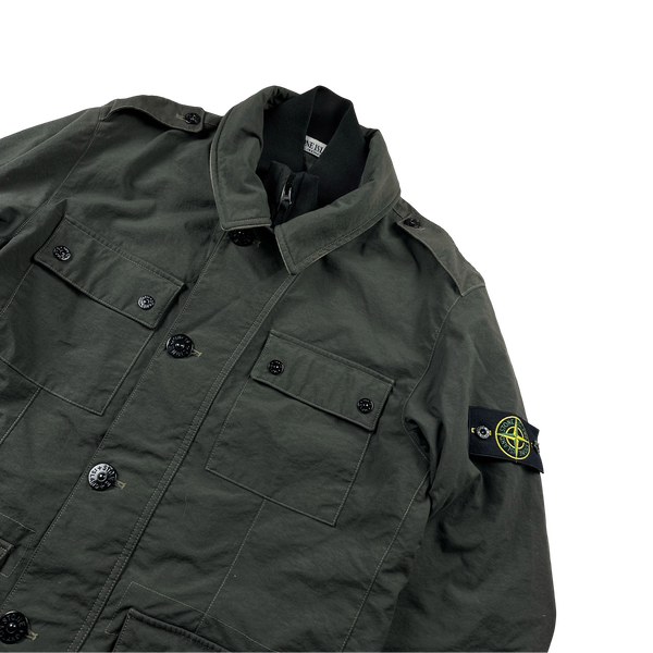 Stone Island Green Reps Nylon R Military Jacket - Large