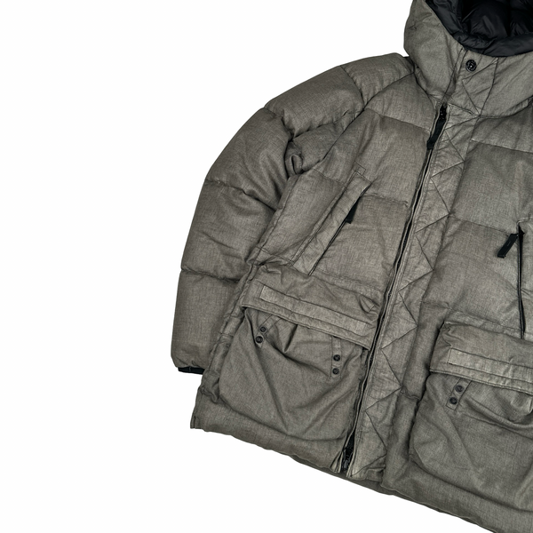 Stone Island 2019 Brown Lino Resinato Down -TC Puffer Jacket - Small
