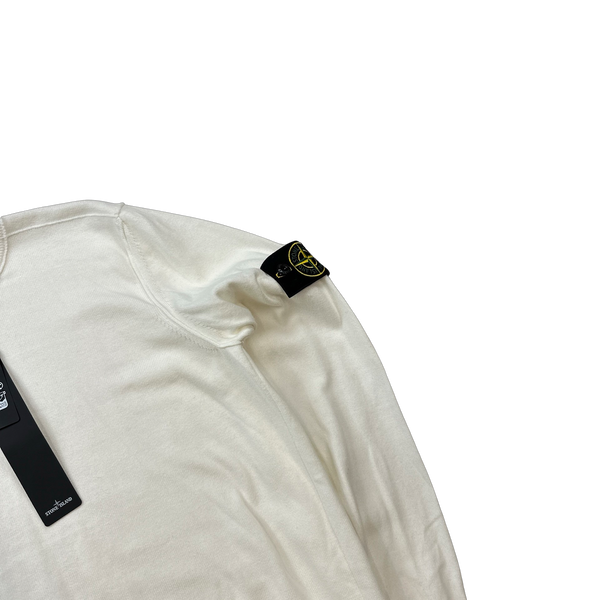 Stone Island 2023 White Knitted Crewneck - Medium