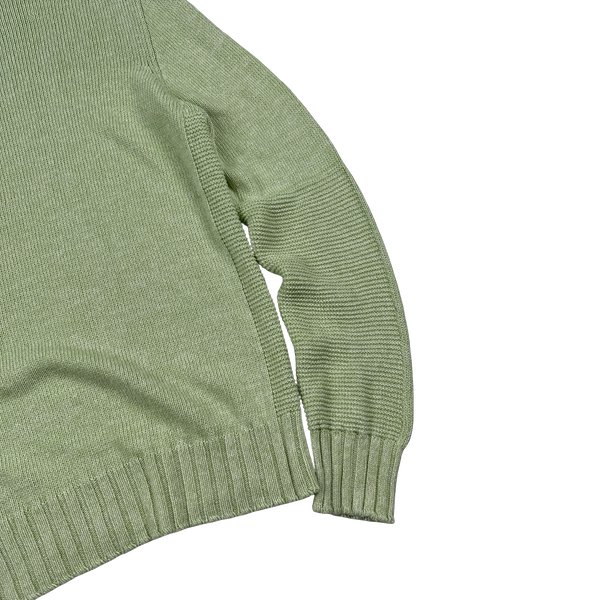 Stone Island 2014 Green Silk Blend Fine Knitted Crewneck - Small