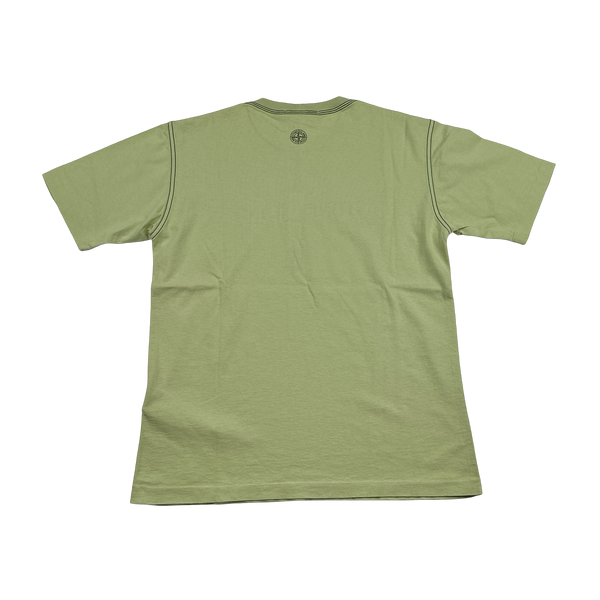 Stone Island 2022 Green Graphic Spellout T Shirt - Small