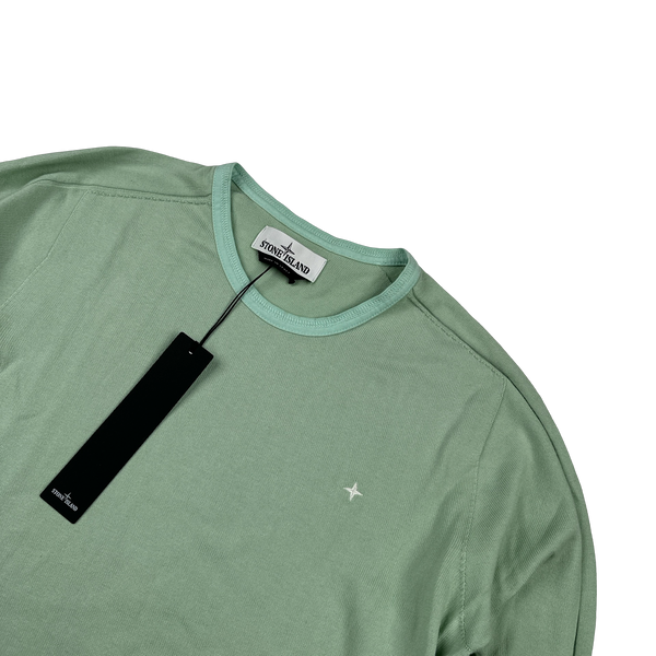 Stone Island 2018 Green Stellina Knit Cotton Crewneck Jumper - Small