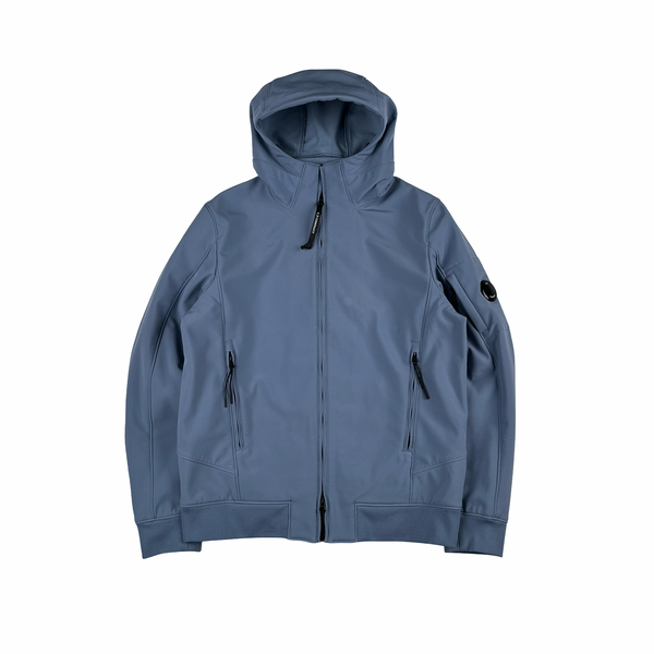 CP Company Blue Fleece Lined Soft Shell Lens Jacket - XL