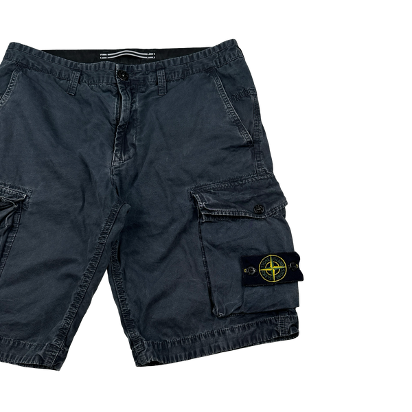 Stone Island 2020 Navy Cotton Cargo Shorts - 32"