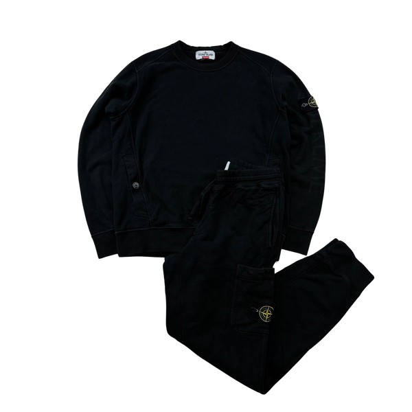 Stone Island x Supreme 2014 Black Spellout Tracksuit Set - Large