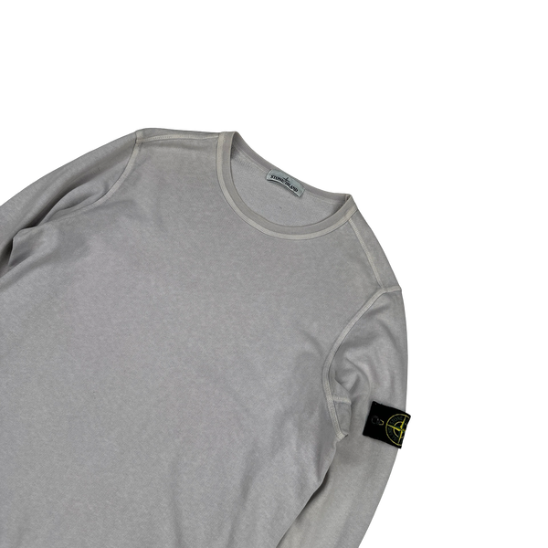 Stone Island Heather White Crewneck Jumper - Large