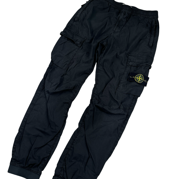 Stone Island 2022 Black Parachute Cargo Trousers - 30"