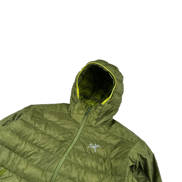 Arcteryx Green Down Filled Zipped Hooded Puffer - Medium