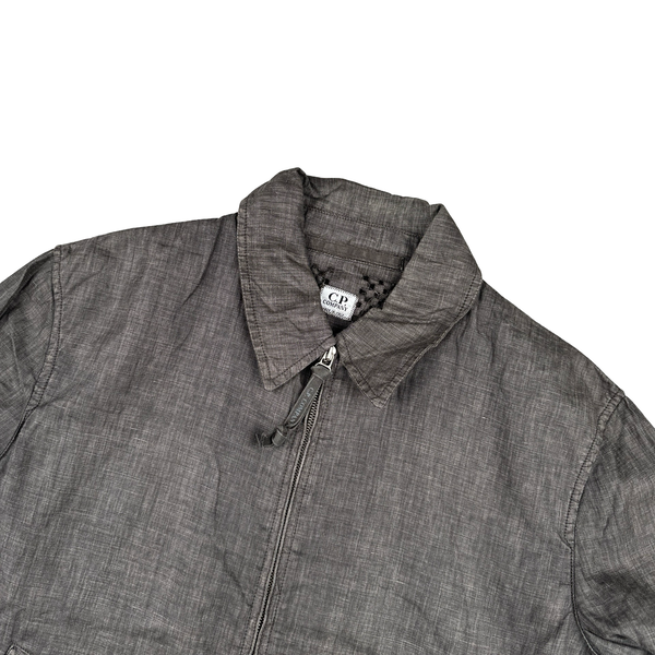 CP Company 2002 Grey Brown Zipped Cotton Overshirt - Large
