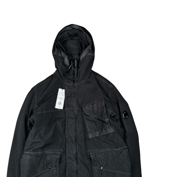 CP Company Grey Quartz Lens Viewer Long Fishtail Jacket - Medium