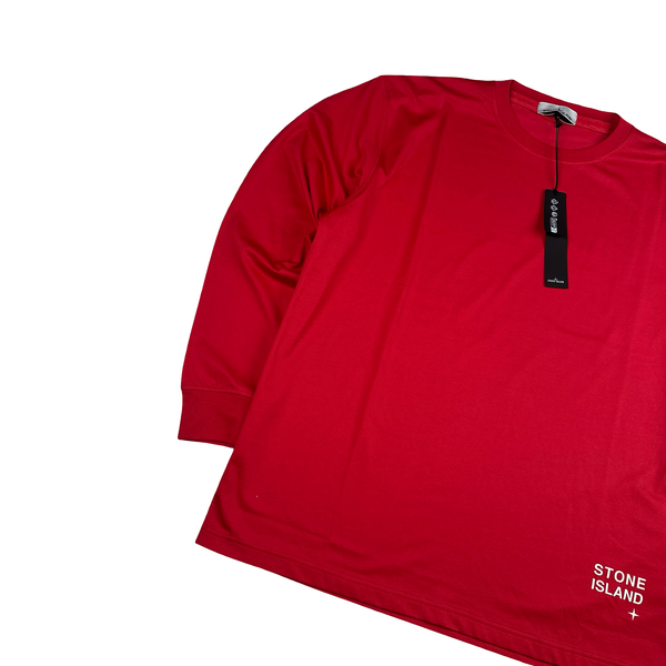 Stone Island 2022 Red Spellout Longsleeve T-Shirt - XXL