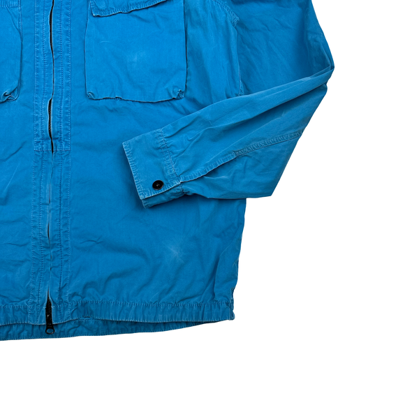 Stone Island 2018 Light Blue Cotton Zipped Overshirt - XL