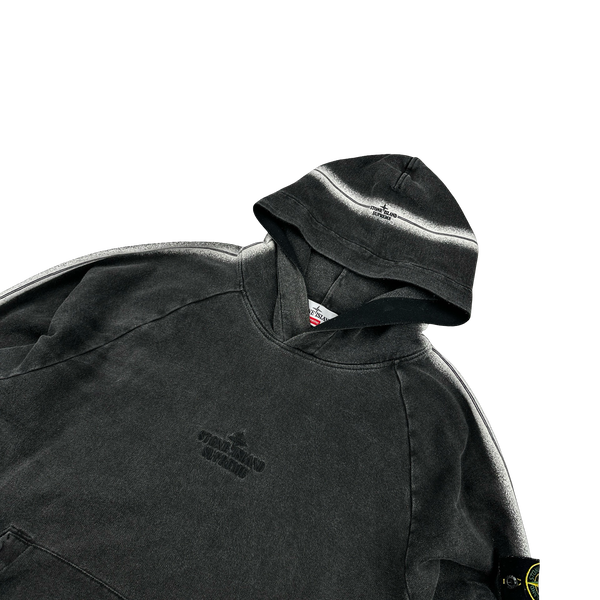 Stone Island x Supreme 2022 Charcoal Spellout Pullover Hoodie - Large