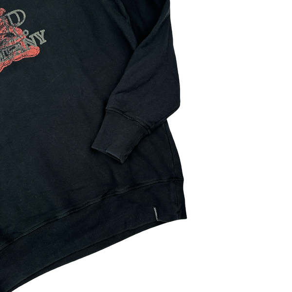 CP Company Black Red Spellout Comic And Cars Graphic Crewneck Jumper - Large
