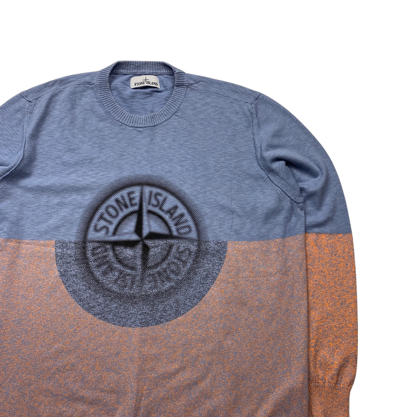 Stone Island Two Tone Spellout Knit Jumper - XXL
