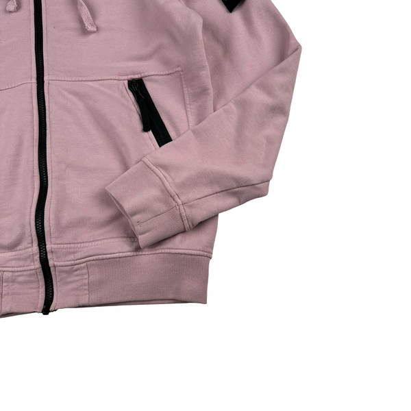 Stone Island 2017 Pink Cotton Zipped Hoodie - Large