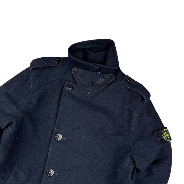 Stone Island 2014 Saia Doppia Faccia Wool Long Winter Jacket - Medium